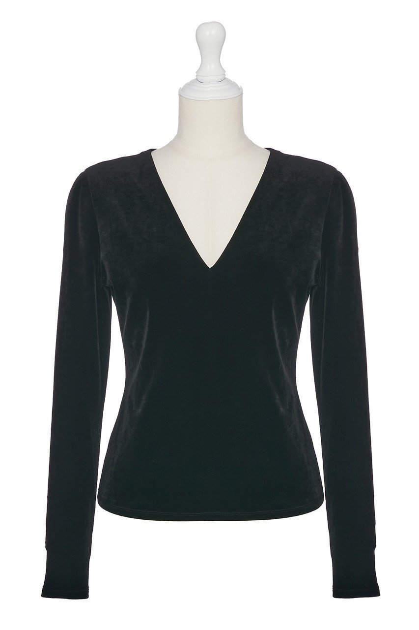 【デイジーリン/DAISY LIN】のVelour Top “Cool Lady” 人気、トレンドファッション・服の通販 founy(ファニー) 　ファッション　Fashion　レディースファッション　Fashion for Women　トップス・カットソー　Cut & Sew Tops　シャツ・ブラウス・オフィスカジュアル　Elegant Blouses & Button-Ups　ロングTシャツ・Tシャツ　Longline T-Shirts & Tees　カットソー・ベーシックTシャツ　Cut-and-Sewn Tops / Stretch Tees & Basics　ベロアトップス　Velour Tops / Velvet-Look Items　シンプル　Simple, Minimal　ストレッチ　Stretch, Stretchy Fabric　スリーブ　Sleeve, Long Sleeve / Short Sleeve　ロング　Long, Long-Length　エレガント 上品　Elegant　 other-1|ID: prp329100004905960 ipo3291000000036728021