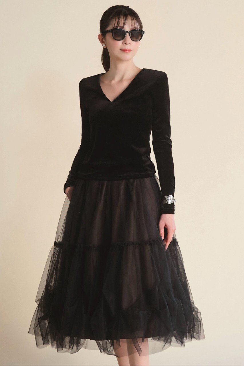 【デイジーリン/DAISY LIN】のVelour Top “Cool Lady” 人気、トレンドファッション・服の通販 founy(ファニー) 　ファッション　Fashion　レディースファッション　Fashion for Women　トップス・カットソー　Cut & Sew Tops　シャツ・ブラウス・オフィスカジュアル　Elegant Blouses & Button-Ups　ロングTシャツ・Tシャツ　Longline T-Shirts & Tees　カットソー・ベーシックTシャツ　Cut-and-Sewn Tops / Stretch Tees & Basics　ベロアトップス　Velour Tops / Velvet-Look Items　シンプル　Simple, Minimal　ストレッチ　Stretch, Stretchy Fabric　スリーブ　Sleeve, Long Sleeve / Short Sleeve　ロング　Long, Long-Length　エレガント 上品　Elegant　other-5|ID: prp329100004905960 ipo3291000000036728026