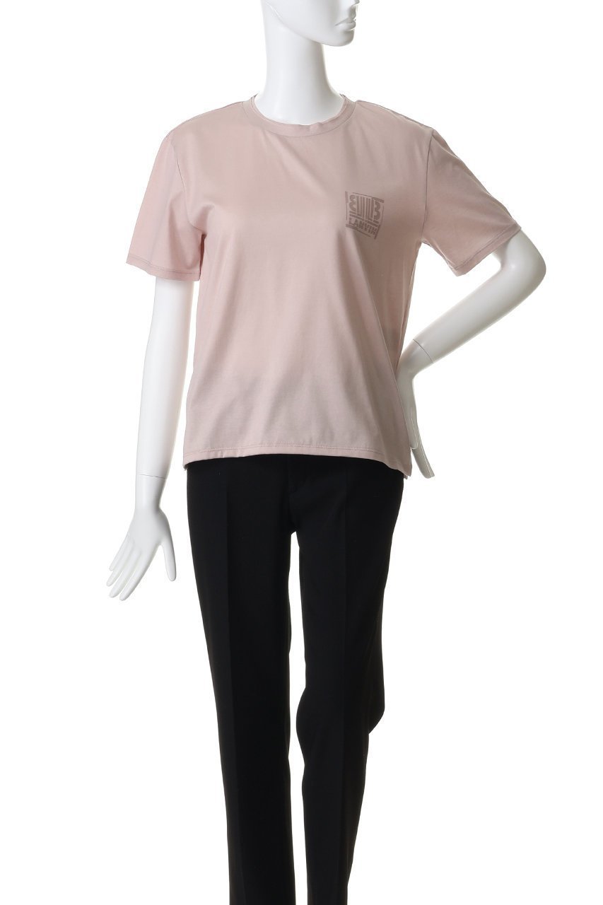 【ランバン オン ブルー/LANVIN en Bleu】のワンポイントスクエアロゴTシャツ 人気、トレンドファッション・服の通販 founy(ファニー) 　ファッション　Fashion　レディースファッション　Fashion for Women　トップス・カットソー　Cut & Sew Tops　シャツ・ブラウス・オフィスカジュアル　Elegant Blouses & Button-Ups　ロングTシャツ・Tシャツ　Longline T-Shirts & Tees　カットソー・ベーシックTシャツ　Cut-and-Sewn Tops / Stretch Tees & Basics　ショート　Short, Short Length　シルケット　Silket, Silky Cotton　スクエア　Square, Square Shape　スリーブ　Sleeve, Long Sleeve / Short Sleeve　バランス　Balance, Style Balance　ファブリック　Fabric, Textile　プリント　Print, Printed Pattern　ボトム　Bottoms, Lower Wear　ワンポイント　One Point, Statement Accent　other-2|ID: prp329100004905964 ipo3291000000036728063