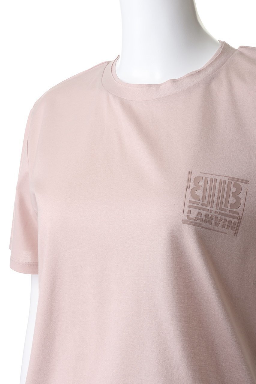 【ランバン オン ブルー/LANVIN en Bleu】のワンポイントスクエアロゴTシャツ 人気、トレンドファッション・服の通販 founy(ファニー) 　ファッション　Fashion　レディースファッション　Fashion for Women　トップス・カットソー　Cut & Sew Tops　シャツ・ブラウス・オフィスカジュアル　Elegant Blouses & Button-Ups　ロングTシャツ・Tシャツ　Longline T-Shirts & Tees　カットソー・ベーシックTシャツ　Cut-and-Sewn Tops / Stretch Tees & Basics　ショート　Short, Short Length　シルケット　Silket, Silky Cotton　スクエア　Square, Square Shape　スリーブ　Sleeve, Long Sleeve / Short Sleeve　バランス　Balance, Style Balance　ファブリック　Fabric, Textile　プリント　Print, Printed Pattern　ボトム　Bottoms, Lower Wear　ワンポイント　One Point, Statement Accent　other-5|ID: prp329100004905964 ipo3291000000036728066