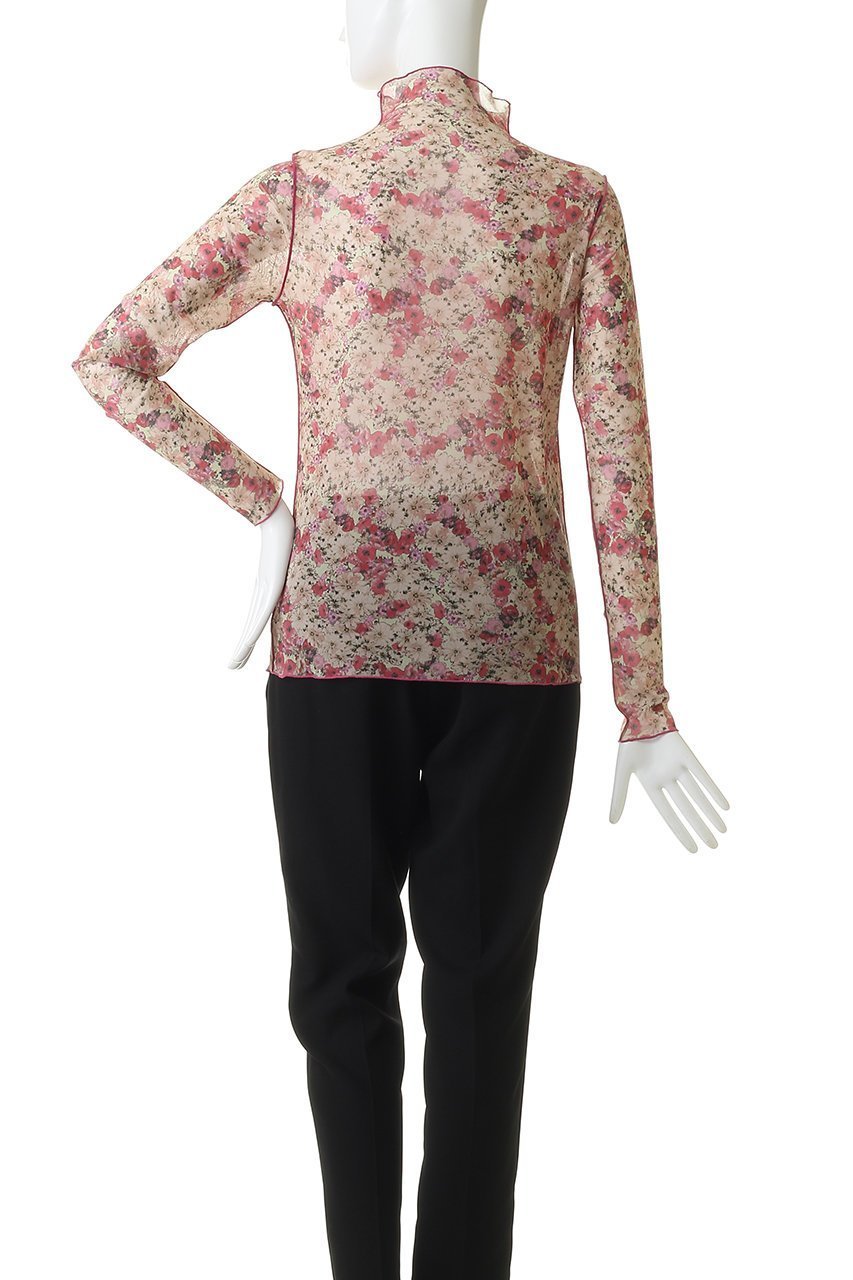 【ルール ロジェット/leur logette】のフォレストフラワープリントチュールトップス 人気、トレンドファッション・服の通販 founy(ファニー) 　ファッション　Fashion　レディースファッション　Fashion for Women　トップス・カットソー　Cut & Sew Tops　シャツ・ブラウス・オフィスカジュアル　Elegant Blouses & Button-Ups　ロングTシャツ・Tシャツ　Longline T-Shirts & Tees　カットソー・ベーシックTシャツ　Cut-and-Sewn Tops / Stretch Tees & Basics　花柄・フラワープリント・モチーフ　Floral Prints & Motifs / Flower Pattern Tops　スリーブ　Sleeve, Long Sleeve / Short Sleeve　ハイネック　High Neck, Mock Neck　フィット　Fit, Slim Fit　プリント　Print, Printed Pattern　ボトム　Bottoms, Lower Wear　ロング　Long, Long-Length　エレガント 上品　Elegant　定番　Standard, Basic Item　other-4|ID: prp329100004905970 ipo3291000000036728121