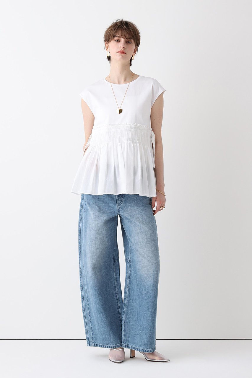 【アルアバイル/allureville】の刺繍プリーツペプラムプルオーバー 人気、トレンドファッション・服の通販 founy(ファニー) 　ファッション　Fashion　レディースファッション　Fashion for Women　トップス・カットソー　Cut & Sew Tops　シャツ・ブラウス・オフィスカジュアル　Elegant Blouses & Button-Ups　ロングTシャツ・Tシャツ　Longline T-Shirts & Tees　カジュアルプルオーバー・ニットトップス　Pullovers & Knit Tops / Casual Pullovers　カットソー・ベーシックTシャツ　Cut-and-Sewn Tops / Stretch Tees & Basics　カットソー　Cut and Sewn Top　ギャザー　Gathered, Ruffled　コンビ　Combo, Combination Style　ショート　Short, Short Length　ジャケット　Jacket, Outerwear　スリーブ　Sleeve, Long Sleeve / Short Sleeve　チュニック　Tunic, Long Top　ドッキング　Docking, Mixed Material　フレンチ　French, French Style　プリーツ　Pleats, Pleated　ペプラム　Peplum, Flared Hem　エレガント 上品　Elegant　other-5|ID: prp329100004905977 ipo3291000000036733575