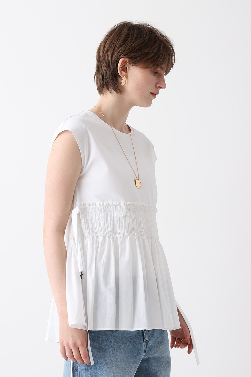 【アルアバイル/allureville】の刺繍プリーツペプラムプルオーバー 人気、トレンドファッション・服の通販 founy(ファニー) 　ファッション　Fashion　レディースファッション　Fashion for Women　トップス・カットソー　Cut & Sew Tops　シャツ・ブラウス・オフィスカジュアル　Elegant Blouses & Button-Ups　ロングTシャツ・Tシャツ　Longline T-Shirts & Tees　カジュアルプルオーバー・ニットトップス　Pullovers & Knit Tops / Casual Pullovers　カットソー・ベーシックTシャツ　Cut-and-Sewn Tops / Stretch Tees & Basics　カットソー　Cut and Sewn Top　ギャザー　Gathered, Ruffled　コンビ　Combo, Combination Style　ショート　Short, Short Length　ジャケット　Jacket, Outerwear　スリーブ　Sleeve, Long Sleeve / Short Sleeve　チュニック　Tunic, Long Top　ドッキング　Docking, Mixed Material　フレンチ　French, French Style　プリーツ　Pleats, Pleated　ペプラム　Peplum, Flared Hem　エレガント 上品　Elegant　other-7|ID: prp329100004905977 ipo3291000000036733577