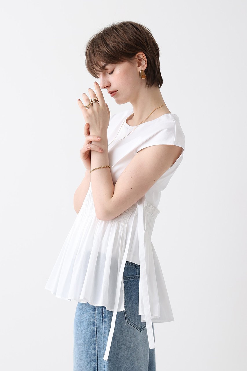 【アルアバイル/allureville】の刺繍プリーツペプラムプルオーバー 人気、トレンドファッション・服の通販 founy(ファニー) 　ファッション　Fashion　レディースファッション　Fashion for Women　トップス・カットソー　Cut & Sew Tops　シャツ・ブラウス・オフィスカジュアル　Elegant Blouses & Button-Ups　ロングTシャツ・Tシャツ　Longline T-Shirts & Tees　カジュアルプルオーバー・ニットトップス　Pullovers & Knit Tops / Casual Pullovers　カットソー・ベーシックTシャツ　Cut-and-Sewn Tops / Stretch Tees & Basics　カットソー　Cut and Sewn Top　ギャザー　Gathered, Ruffled　コンビ　Combo, Combination Style　ショート　Short, Short Length　ジャケット　Jacket, Outerwear　スリーブ　Sleeve, Long Sleeve / Short Sleeve　チュニック　Tunic, Long Top　ドッキング　Docking, Mixed Material　フレンチ　French, French Style　プリーツ　Pleats, Pleated　ペプラム　Peplum, Flared Hem　エレガント 上品　Elegant　other-8|ID: prp329100004905977 ipo3291000000036733578