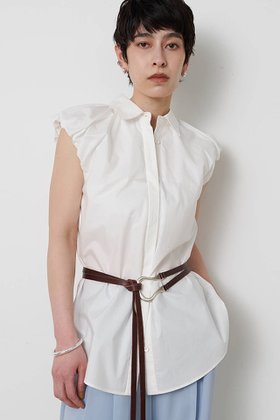 【ウィムガゼット/Whim Gazette】の【THE PAUSE】袖ギャザーノースリーブシャツ 人気、トレンドファッション・服の通販 founy(ファニー) ファッション Fashion レディースファッション Fashion for Women トップス・カットソー Cut & Sew Tops キャミソール&ノースリーブ Camisoles & Sleeveless Tops シャツ・ブラウス・オフィスカジュアル Elegant Blouses & Button-Ups ギャザー Gathered, Ruffled シンプル Simple, Minimal ストライプ Stripe, Striped Pattern ノースリーブ Sleeveless, No-Sleeve バランス Balance, Style Balance レギュラー Regular, Standard Fit 新作・新入荷 New Arrivals / New In 無地 Plain, Solid Color |ID:prp329100004905986