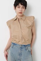 【ウィムガゼット/Whim Gazette】の【THE PAUSE】袖ギャザーノースリーブシャツ ベージュ|ID:prp329100004905986