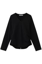 【プレインピープル/PLAIN PEOPLE】のVネックプルオーバー 人気、トレンドファッション・服の通販 founy(ファニー) ファッション Fashion レディースファッション Fashion for Women トップス・カットソー Cut & Sew Tops シャツ・ブラウス・オフィスカジュアル Elegant Blouses & Button-Ups ロングTシャツ・Tシャツ Longline T-Shirts & Tees カジュアルプルオーバー・ニットトップス Pullovers & Knit Tops / Casual Pullovers カットソー・ベーシックTシャツ Cut-and-Sewn Tops / Stretch Tees & Basics Vネックトップス V-Neck Tops / V-Cut Neckline Shirts シェイプ Shape, Slim Fit シンプル Simple, Minimal スリット Slit, Slit Detail スリーブ Sleeve, Long Sleeve / Short Sleeve ドレープ Drape, Draping Fabric ロング Long, Long-Length thumbnail ブラック|ID: prp329100004906007 ipo3291000000036728539