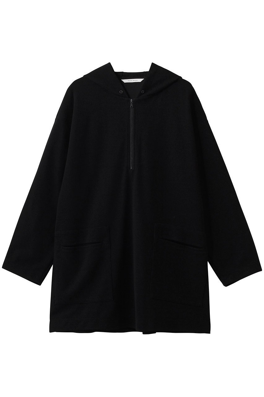 【プレインピープル/PLAIN PEOPLE】のハーフジップビッグパーカー インテリア・キッズ・メンズ・レディースファッション・服の通販 founy(ファニー) 　ファッション　Fashion　レディースファッション　Fashion for Women　トップス・カットソー　Cut & Sew Tops　シャツ・ブラウス・オフィスカジュアル　Elegant Blouses & Button-Ups　レディースパーカー・カジュアルフーディー　Casual Hoodies & Sweatshirts　ロングTシャツ・Tシャツ　Longline T-Shirts & Tees　スウェット・クルーネックトップス　Sweatshirts & Crewnecks / Relaxed Fit Sweat Tops　カットソー・ベーシックTシャツ　Cut-and-Sewn Tops / Stretch Tees & Basics　おすすめ　Recommended / Our Picks　インナー　Innerwear　ジップ　Zip, Zipper　ブラック|ID: prp329100004906008 ipo3291000000036728545