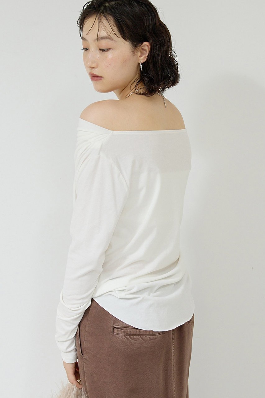 【ガリャルダガランテ/GALLARDAGALANTE】の【2WAY】オフショルカットソー 人気、トレンドファッション・服の通販 founy(ファニー) 　ファッション　Fashion　レディースファッション　Fashion for Women　トップス・カットソー　Cut & Sew Tops　シャツ・ブラウス・オフィスカジュアル　Elegant Blouses & Button-Ups　ロングTシャツ・Tシャツ　Longline T-Shirts & Tees　カットソー・ベーシックTシャツ　Cut-and-Sewn Tops / Stretch Tees & Basics　ショルダー　Shoulder, Shoulder Strap　スリーブ　Sleeve, Long Sleeve / Short Sleeve　ドレープ　Drape, Draping Fabric　ロング　Long, Long-Length　other-8|ID: prp329100004906012 ipo3291000000036728586