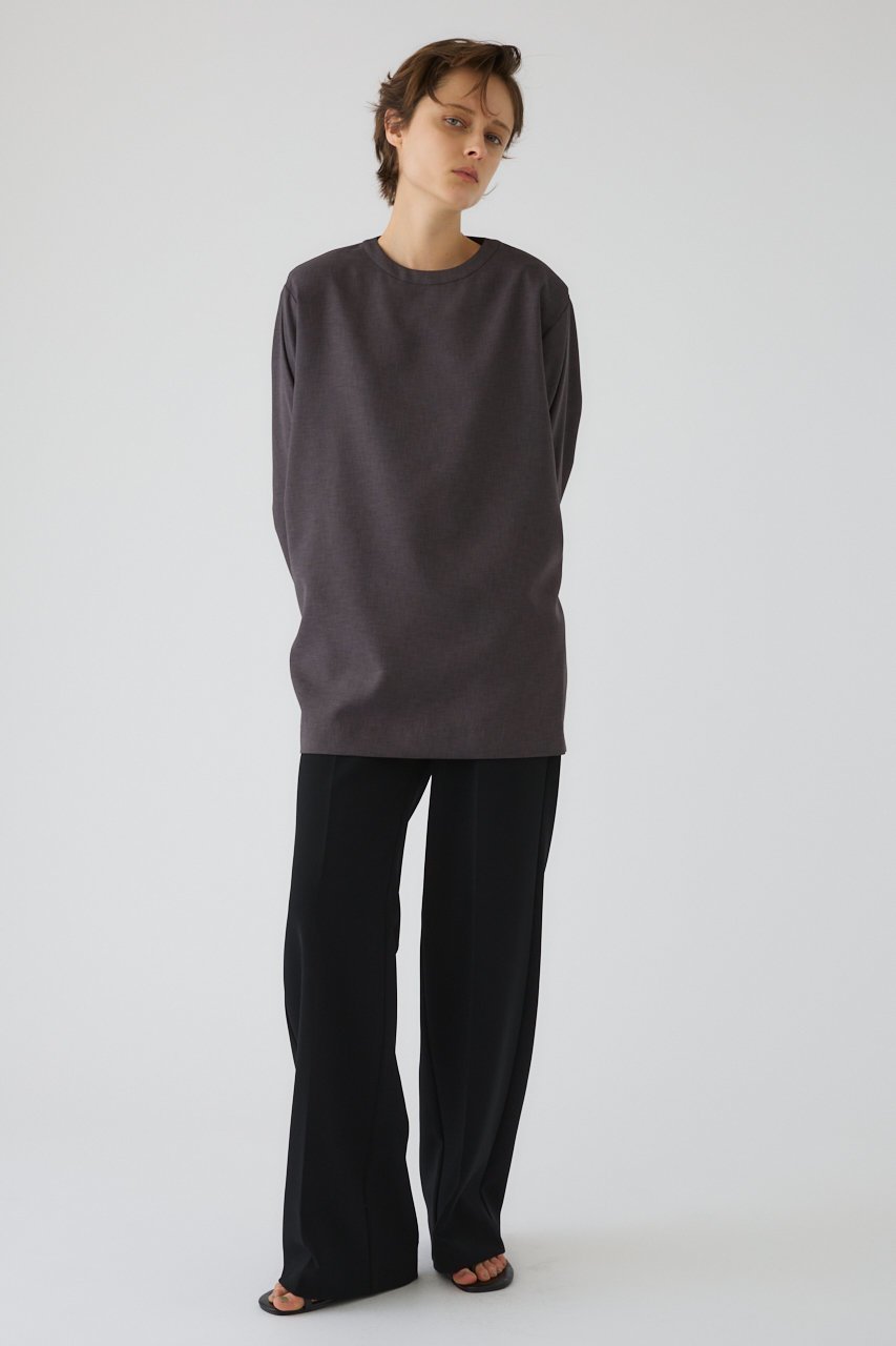 【リムアーク/RIM.ARK】のOversize woven L/S T-SH/Tシャツ 人気、トレンドファッション・服の通販 founy(ファニー) 　ファッション　Fashion　レディースファッション　Fashion for Women　トップス・カットソー　Cut & Sew Tops　シャツ・ブラウス・オフィスカジュアル　Elegant Blouses & Button-Ups　ロングTシャツ・Tシャツ　Longline T-Shirts & Tees　カットソー・ベーシックTシャツ　Cut-and-Sewn Tops / Stretch Tees & Basics　スリム　Slim, Slim Fit　スリーブ　Sleeve, Long Sleeve / Short Sleeve　タイトスカート　Pencil Skirt, Tight Skirt　ツイル　Twist, Twisted Detail　長袖　Long Sleeve, Full Sleeve　半袖　Short Sleeve, Half Sleeve　ルーズ　Loose, Oversized　ロング　Long, Long-Length　ワイド　Wide, Wide Fit　エレガント 上品　Elegant　other-7|ID: prp329100004906028 ipo3291000000036748607