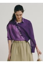 【アルアバイル/allureville】のオーガンシアーシャツ 人気、トレンドファッション・服の通販 founy(ファニー) ファッション Fashion レディースファッション Fashion for Women トップス・カットソー Cut & Sew Tops シャツ・ブラウス・オフィスカジュアル Elegant Blouses & Button-Ups インナー Innerwear カーディガン Cardigan, Knitwear スリーブ Sleeve, Long Sleeve / Short Sleeve タンク Tank Top, Sleeveless Top ロング Long, Long-Length エレガント 上品 Elegant thumbnail パープル|ID: prp329100004906029 ipo3291000000036728747