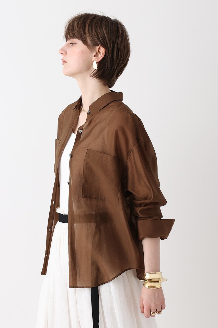 【アルアバイル/allureville】のオーガンシアーシャツ 人気、トレンドファッション・服の通販 founy(ファニー) 　ファッション　Fashion　レディースファッション　Fashion for Women　トップス・カットソー　Cut & Sew Tops　シャツ・ブラウス・オフィスカジュアル　Elegant Blouses & Button-Ups　インナー　Innerwear　カーディガン　Cardigan, Knitwear　スリーブ　Sleeve, Long Sleeve / Short Sleeve　タンク　Tank Top, Sleeveless Top　ロング　Long, Long-Length　エレガント 上品　Elegant　other-4|ID: prp329100004906029 ipo3291000000036728750