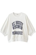 【オブラダ/Oblada】のHOCKEY ハーフスリーブスウェット 人気、トレンドファッション・服の通販 founy(ファニー) ファッション Fashion レディースファッション Fashion for Women トップス・カットソー Cut & Sew Tops シャツ・ブラウス・オフィスカジュアル Elegant Blouses & Button-Ups レディースパーカー・カジュアルフーディー Casual Hoodies & Sweatshirts ロングTシャツ・Tシャツ Longline T-Shirts & Tees スウェット・クルーネックトップス Sweatshirts & Crewnecks / Relaxed Fit Sweat Tops カットソー・ベーシックTシャツ Cut-and-Sewn Tops / Stretch Tees & Basics クロップド Cropped, Short Length コンパクト Compact, Small Size バランス Balance, Style Balance フロント Front, Front Design プリント Print, Printed Pattern ワイド Wide, Wide Fit 新作・新入荷 New Arrivals / New In thumbnail ホワイト|ID: prp329100004906091 ipo3291000000036731030