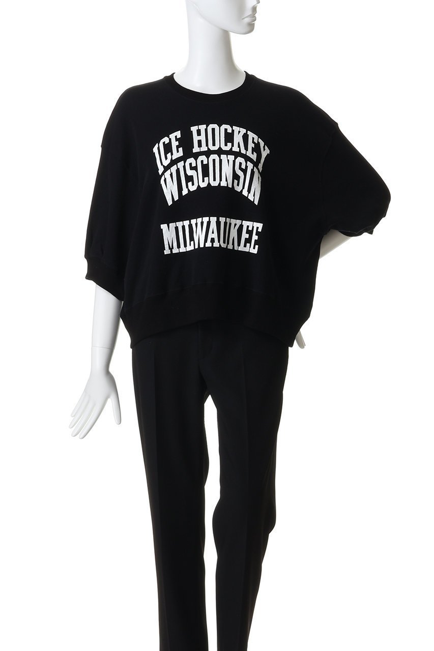【オブラダ/Oblada】のHOCKEY ハーフスリーブスウェット 人気、トレンドファッション・服の通販 founy(ファニー) 　ファッション　Fashion　レディースファッション　Fashion for Women　トップス・カットソー　Cut & Sew Tops　シャツ・ブラウス・オフィスカジュアル　Elegant Blouses & Button-Ups　レディースパーカー・カジュアルフーディー　Casual Hoodies & Sweatshirts　ロングTシャツ・Tシャツ　Longline T-Shirts & Tees　スウェット・クルーネックトップス　Sweatshirts & Crewnecks / Relaxed Fit Sweat Tops　カットソー・ベーシックTシャツ　Cut-and-Sewn Tops / Stretch Tees & Basics　クロップド　Cropped, Short Length　コンパクト　Compact, Small Size　バランス　Balance, Style Balance　フロント　Front, Front Design　プリント　Print, Printed Pattern　ワイド　Wide, Wide Fit　新作・新入荷　New Arrivals / New In　other-2|ID: prp329100004906091 ipo3291000000036731038