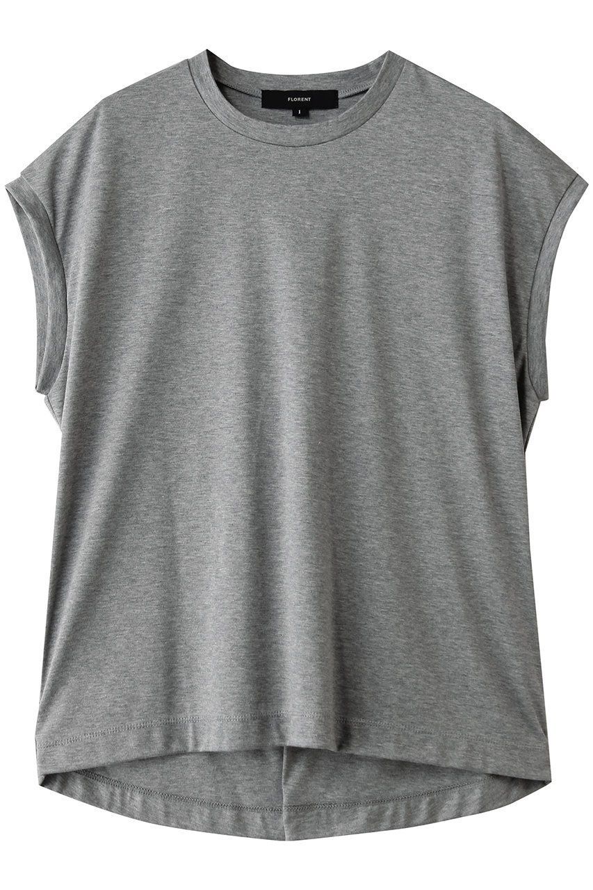 【フローレント/FLORENT】のコットンスムース フレンチスリーブトップス インテリア・キッズ・メンズ・レディースファッション・服の通販 founy(ファニー) 　ファッション　Fashion　レディースファッション　Fashion for Women　トップス・カットソー　Cut & Sew Tops　シャツ・ブラウス・オフィスカジュアル　Elegant Blouses & Button-Ups　ロングTシャツ・Tシャツ　Longline T-Shirts & Tees　カットソー・ベーシックTシャツ　Cut-and-Sewn Tops / Stretch Tees & Basics　ショート　Short, Short Length　スリーブ　Sleeve, Long Sleeve / Short Sleeve　吸水　Absorbent, Quick-Dry　夏　Summer　新作・新入荷　New Arrivals / New In　春　Spring　S/S・春夏　SS, Spring/Summer, Warm Season　グレー|ID: prp329100004906100 ipo3291000000036731104