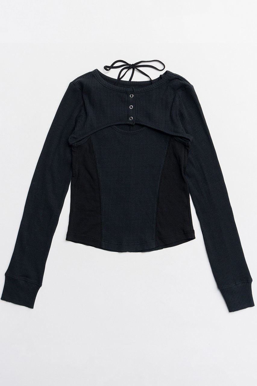 【メゾンスペシャル/MAISON SPECIAL】のBolero Combo Tank Top/ボレロコンビタンクトップ インテリア・キッズ・メンズ・レディースファッション・服の通販 founy(ファニー) 　ファッション　Fashion　レディースファッション　Fashion for Women　アウター　Coat / Outerwear Collection　ボレロ・ショート丈ジャケット / ドレス羽織りに　Boleros & Short Jackets　トップス・カットソー　Cut & Sew Tops　キャミソール&ノースリーブ　Camisoles & Sleeveless Tops　シャツ・ブラウス・オフィスカジュアル　Elegant Blouses & Button-Ups　ロングTシャツ・Tシャツ　Longline T-Shirts & Tees　カットソー・ベーシックTシャツ　Cut-and-Sewn Tops / Stretch Tees & Basics　キャミソール　Camisole, Spaghetti Strap Top　コンパクト　Compact, Small Size　タンク　Tank Top, Sleeveless Top　テレコ　Ribbed, Rib Stitch　ドット　Polka Dot, Dot Pattern　フロント　Front, Front Design　ボレロ　Bolero, Short Cardigan　ラップ　Wrap, Wrap Design　新作・新入荷　New Arrivals / New In　長袖　Long Sleeve, Full Sleeve　BLK(ブラック)|ID: prp329100004906113 ipo3291000000036731215