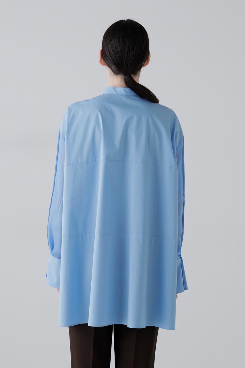 【アドーア/ADORE】のソフトオーガンジーブラウス 人気、トレンドファッション・服の通販 founy(ファニー) 　ファッション　Fashion　レディースファッション　Fashion for Women　トップス・カットソー　Cut & Sew Tops　シャツ・ブラウス・オフィスカジュアル　Elegant Blouses & Button-Ups　オーガンジー　Organza Fabric　スリット　Slit, Slit Detail　スリーブ　Sleeve, Long Sleeve / Short Sleeve　タフタ　Taffeta, Structured Fabric　ドッキング　Docking, Mixed Material　フレア　Flare, Flared　ロング　Long, Long-Length　軽量　Lightweight, Ultra Light　other-4|ID: prp329100004906159 ipo3291000000036744917