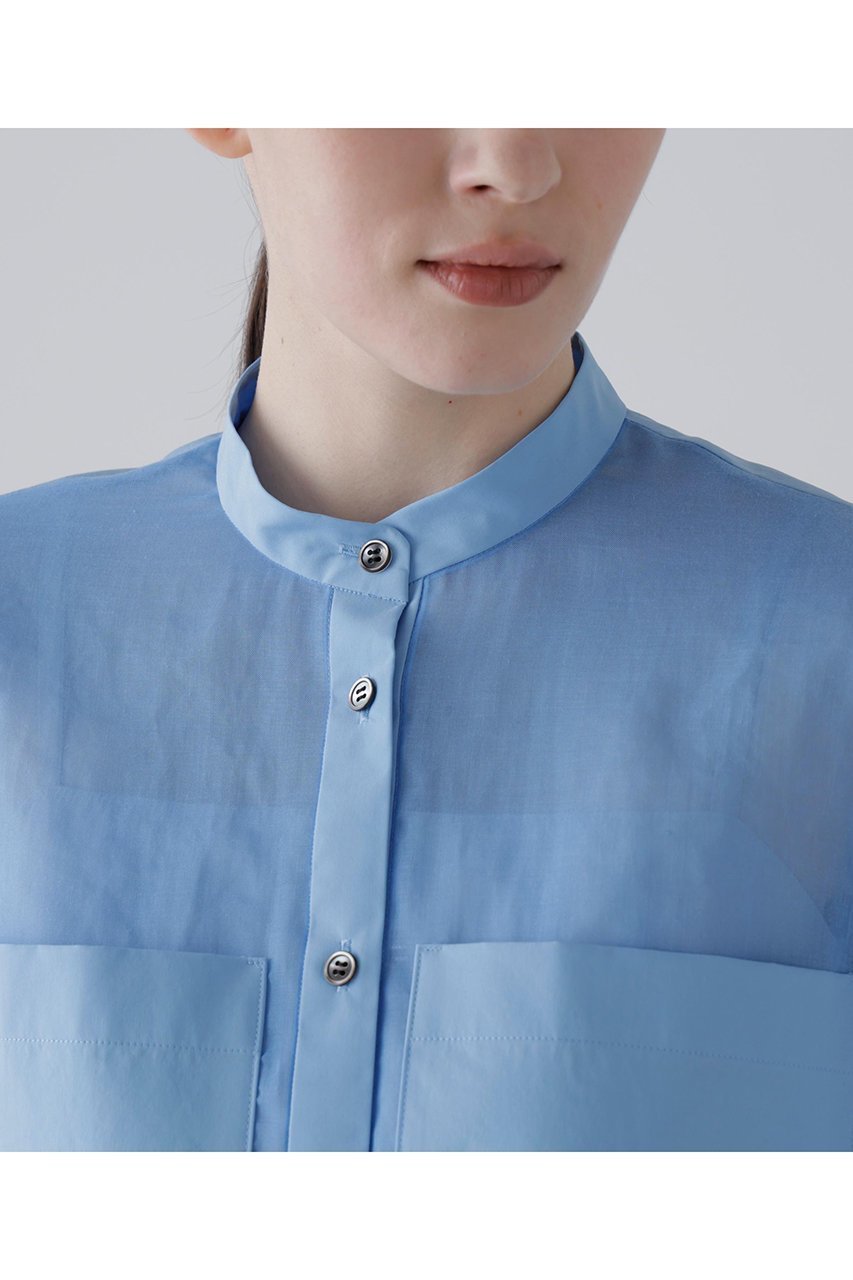 【アドーア/ADORE】のソフトオーガンジーブラウス 人気、トレンドファッション・服の通販 founy(ファニー) 　ファッション　Fashion　レディースファッション　Fashion for Women　トップス・カットソー　Cut & Sew Tops　シャツ・ブラウス・オフィスカジュアル　Elegant Blouses & Button-Ups　オーガンジー　Organza Fabric　スリット　Slit, Slit Detail　スリーブ　Sleeve, Long Sleeve / Short Sleeve　タフタ　Taffeta, Structured Fabric　ドッキング　Docking, Mixed Material　フレア　Flare, Flared　ロング　Long, Long-Length　軽量　Lightweight, Ultra Light　other-5|ID: prp329100004906159 ipo3291000000036744918