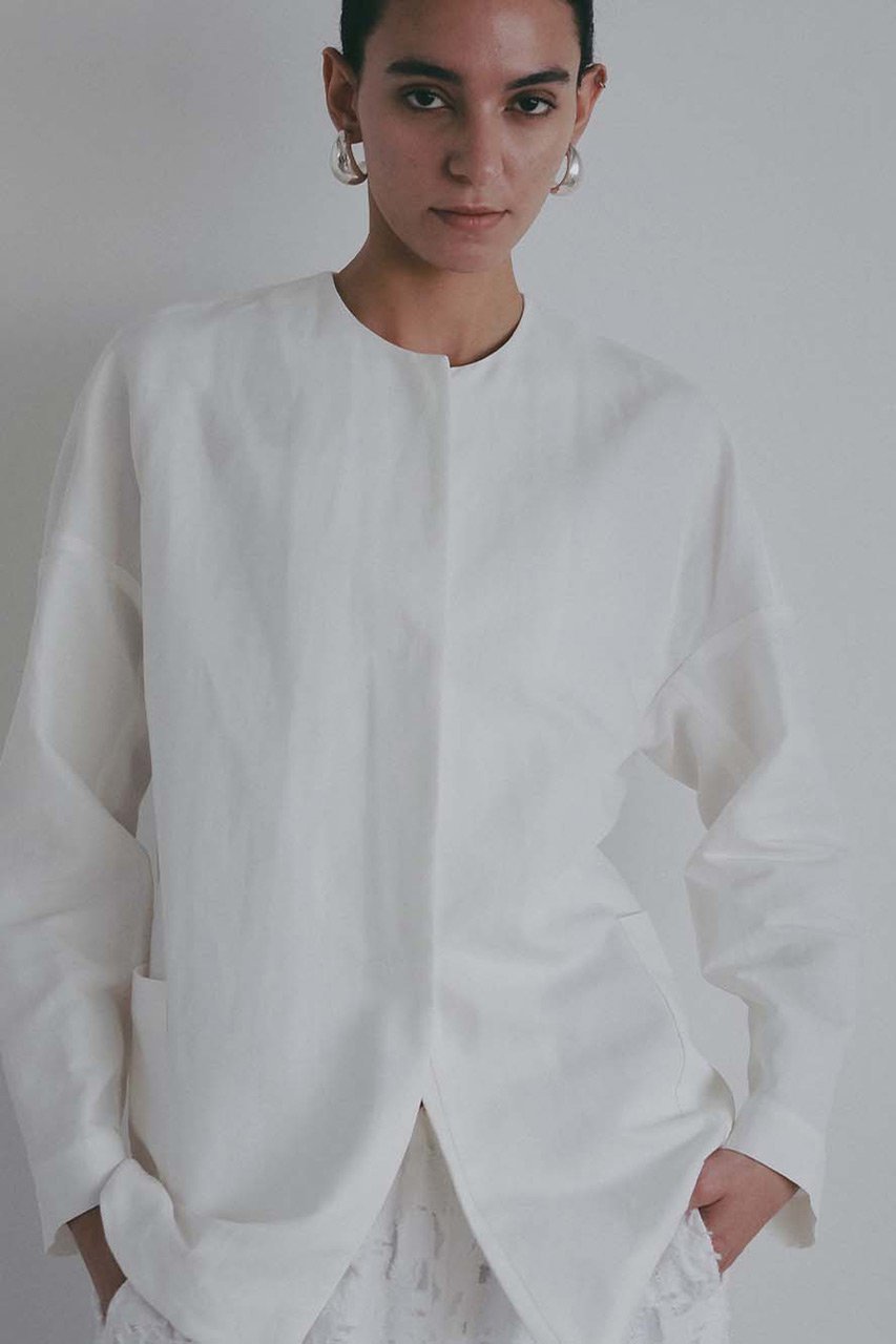 【ハー/HER.】の【4/2 12:00販売開始】Li/Cクルーネックジャケット インテリア・キッズ・メンズ・レディースファッション・服の通販 founy(ファニー) 　ファッション　Fashion　レディースファッション　Fashion for Women　アウター　Coat / Outerwear Collection　レディースジャケット・軽アウター　Jackets　おすすめ　Recommended / Our Picks　カーディガン　Cardigan, Knitwear　シンプル　Simple, Minimal　ジャケット　Jacket, Outerwear　リネン　Linen, Linen Fabric　エレガント 上品　Elegant　夏　Summer　新作・新入荷　New Arrivals / New In　羽織　Haori, Light Jacket　ホワイト|ID: prp329100004906166 ipo3291000000036731704