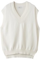 【ジェイドット/j.】のコットンニット Vネックベスト オフホワイト|ID: prp329100004906168 ipo3291000000036731723