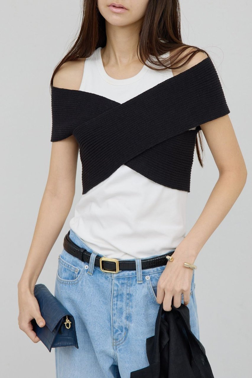 【ガリャルダガランテ/GALLARDAGALANTE】のクロスリブビスチェ 人気、トレンドファッション・服の通販 founy(ファニー) 　ファッション　Fashion　レディースファッション　Fashion for Women　トップス・カットソー　Cut & Sew Tops　ニット　Knit Tops & Sweaters　カジュアルプルオーバー・ニットトップス　Pullovers & Knit Tops / Casual Pullovers　ビスチェ　Bustiers & Corset Tops / Layered Bustier Style　カットソー　Cut and Sewn Top　コンパクト　Compact, Small Size　タンク　Tank Top, Sleeveless Top　新作・新入荷　New Arrivals / New In　other-4|ID: prp329100004906174 ipo3291000000036731770