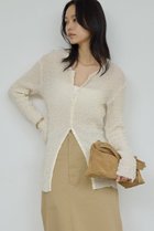 【ガリャルダガランテ/GALLARDAGALANTE】のシュリンククルーカーデ 人気、トレンドファッション・服の通販 founy(ファニー) ファッション Fashion レディースファッション Fashion for Women トップス・カットソー Cut & Sew Tops ニット Knit Tops & Sweaters カーディガン・羽織り Layered Style Cardigans カーディガン Cardigan, Knitwear コンパクト Compact, Small Size シンプル Simple, Minimal デニム Denim, Jeans Material フロント Front, Front Design 新作・新入荷 New Arrivals / New In thumbnail アイボリー|ID: prp329100004906175 ipo3291000000036731774