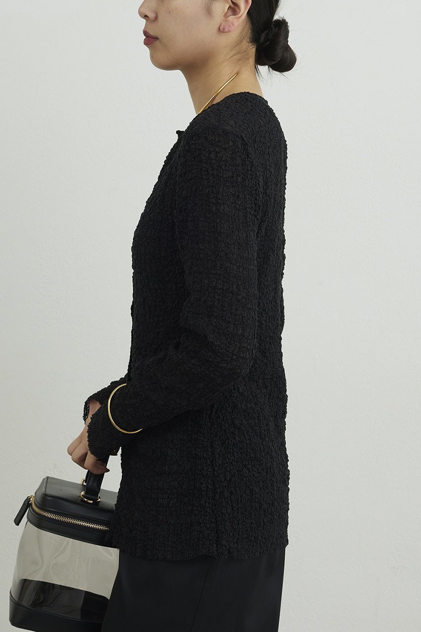 【ガリャルダガランテ/GALLARDAGALANTE】のシュリンククルーカーデ 人気、トレンドファッション・服の通販 founy(ファニー) 　ファッション　Fashion　レディースファッション　Fashion for Women　トップス・カットソー　Cut & Sew Tops　ニット　Knit Tops & Sweaters　カーディガン・羽織り　Layered Style Cardigans　カーディガン　Cardigan, Knitwear　コンパクト　Compact, Small Size　シンプル　Simple, Minimal　デニム　Denim, Jeans Material　フロント　Front, Front Design　新作・新入荷　New Arrivals / New In　other-6|ID: prp329100004906175 ipo3291000000036731780