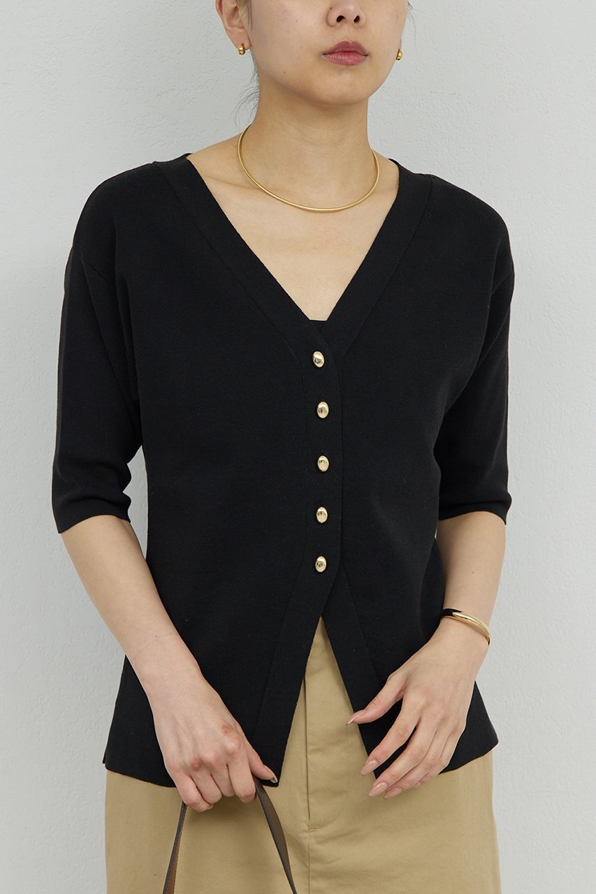 【ガリャルダガランテ/GALLARDAGALANTE】のペプラムニットカーデ インテリア・キッズ・メンズ・レディースファッション・服の通販 founy(ファニー) 　ファッション　Fashion　レディースファッション　Fashion for Women　トップス・カットソー　Cut & Sew Tops　ニット　Knit Tops & Sweaters　カーディガン・羽織り　Layered Style Cardigans　カーディガン　Cardigan, Knitwear　ベーシック　Basic, Essential　ペプラム　Peplum, Flared Hem　新作・新入荷　New Arrivals / New In　羽織　Haori, Light Jacket　ブラック|ID: prp329100004906176 ipo3291000000036731785