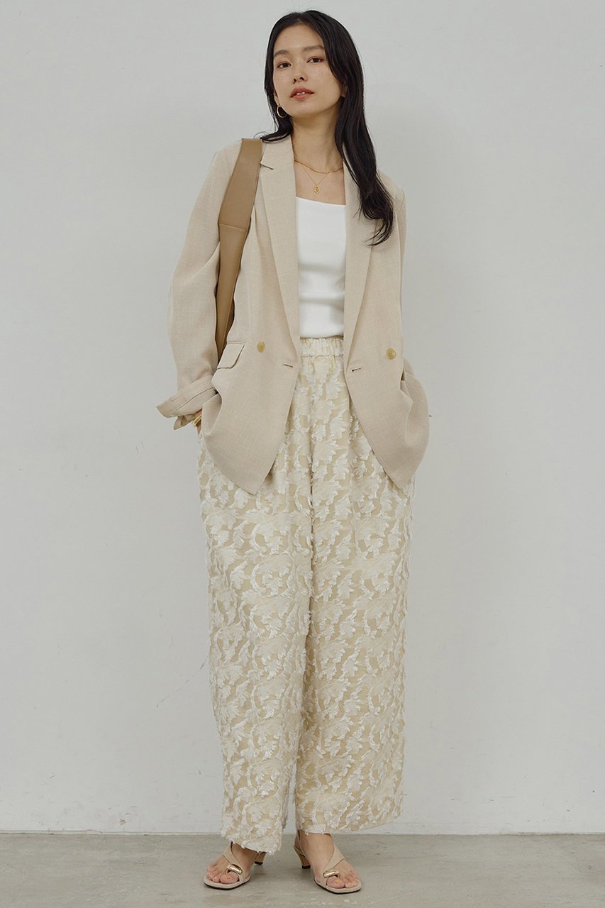 【ガリャルダガランテ/GALLARDAGALANTE】のリーフジャガードパンツ 人気、トレンドファッション・服の通販 founy(ファニー) 　ファッション　Fashion　レディースファッション　Fashion for Women　パンツ　Pants & Trousers　なめらか　Smooth, Silky Texture　シンプル　Simple, Minimal　ジャカード／ジャガード　Jacquard, Woven Pattern　リラックス　Relax, Relaxed Fit　リーフ　Leaf, Botanical Leaf　ワイド　Wide, Wide Fit　エレガント 上品　Elegant　夏　Summer　新作・新入荷　New Arrivals / New In　春　Spring　S/S・春夏　SS, Spring/Summer, Warm Season　other-2|ID: prp329100004906181 ipo3291000000036744949