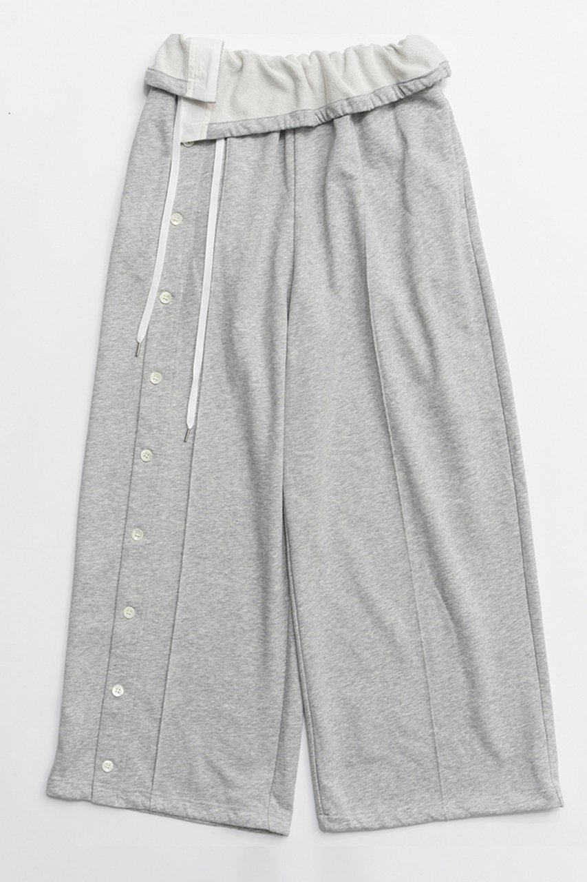 【メゾンスペシャル/MAISON SPECIAL】のButton Slit Turn-Back Sweat Pants/ボタンスリットターンバックスウエットパンツ インテリア・キッズ・メンズ・レディースファッション・服の通販 founy(ファニー) 　ファッション　Fashion　レディースファッション　Fashion for Women　パンツ　Pants & Trousers　バッグ　Bags　おすすめ　Recommended / Our Picks　スピンドル　Spindle, Drawcord　GRY(グレー)|ID: prp329100004906201 ipo3291000000036731984