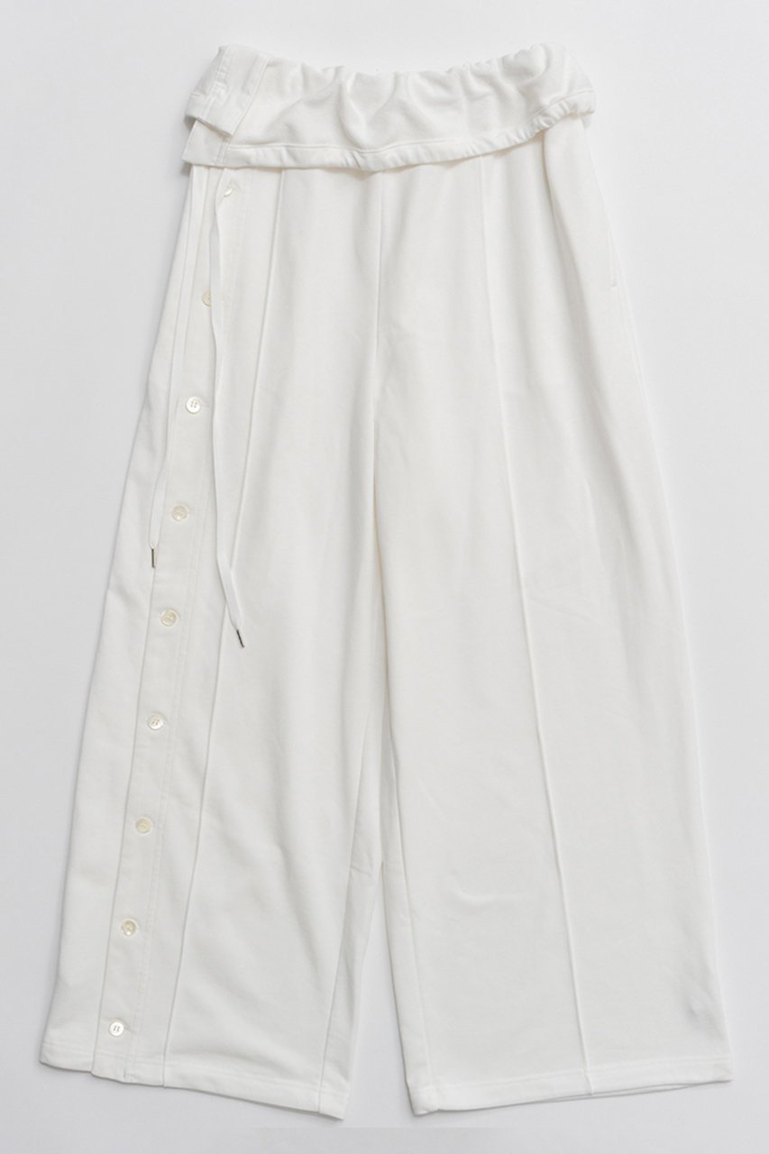 【メゾンスペシャル/MAISON SPECIAL】のButton Slit Turn-Back Sweat Pants/ボタンスリットターンバックスウエットパンツ インテリア・キッズ・メンズ・レディースファッション・服の通販 founy(ファニー) 　ファッション　Fashion　レディースファッション　Fashion for Women　パンツ　Pants & Trousers　バッグ　Bags　おすすめ　Recommended / Our Picks　スピンドル　Spindle, Drawcord　WHT(ホワイト)|ID: prp329100004906201 ipo3291000000036731985