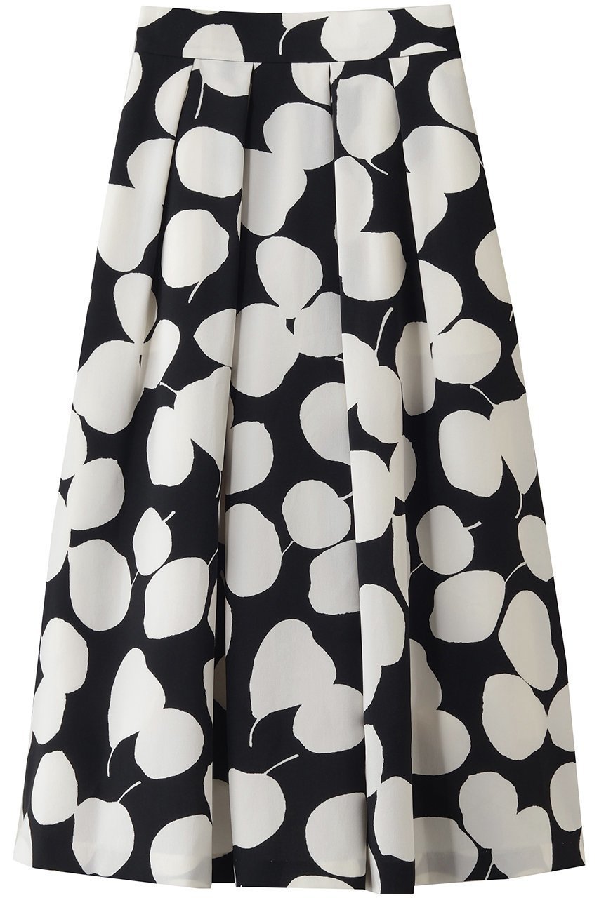 【ティアラ/Tiara】のリーフドットプリントスカート(セットアップ可) インテリア・キッズ・メンズ・レディースファッション・服の通販 founy(ファニー) 　ファッション　Fashion　レディースファッション　Fashion for Women　セットアップ　Matching Sets　スカート・ミニ/ミディ/マキシ　Skirts / Mini, Midi & Maxi Skirts　スカート　Skirts　ロングスカート　Long Skirts / Maxi & Midi Skirts　セットアップ　Set-Up, Coordinated Outfit　ダウン　Down, Puffer　ドット　Polka Dot, Dot Pattern　フォルム　Silhouette, Form　フレア　Flare, Flared　モチーフ　Motif, Design Theme　リーフ　Leaf, Botanical Leaf　ロング　Long, Long-Length　新作・新入荷　New Arrivals / New In　ブラック|ID: prp329100004906207 ipo3291000000036732043