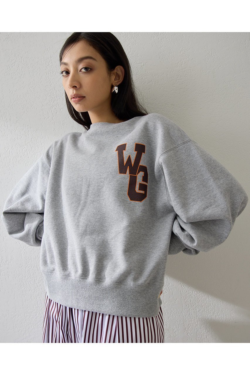 【ウィムガゼット/Whim Gazette】のワンポイントロゴ裏毛 インテリア・キッズ・メンズ・レディースファッション・服の通販 founy(ファニー) 　ファッション　Fashion　レディースファッション　Fashion for Women　トップス・カットソー　Cut & Sew Tops　シャツ・ブラウス・オフィスカジュアル　Elegant Blouses & Button-Ups　レディースパーカー・カジュアルフーディー　Casual Hoodies & Sweatshirts　ロングTシャツ・Tシャツ　Longline T-Shirts & Tees　スウェット・クルーネックトップス　Sweatshirts & Crewnecks / Relaxed Fit Sweat Tops　カットソー・ベーシックTシャツ　Cut-and-Sewn Tops / Stretch Tees & Basics　シンプル　Simple, Minimal　スウェット / スエット　Sweatshirt, Sweatwear　リラックス　Relax, Relaxed Fit　ループ　Loop, Loop Knit　ワンポイント　One Point, Statement Accent　グレー|ID: prp329100004906229 ipo3291000000036734577