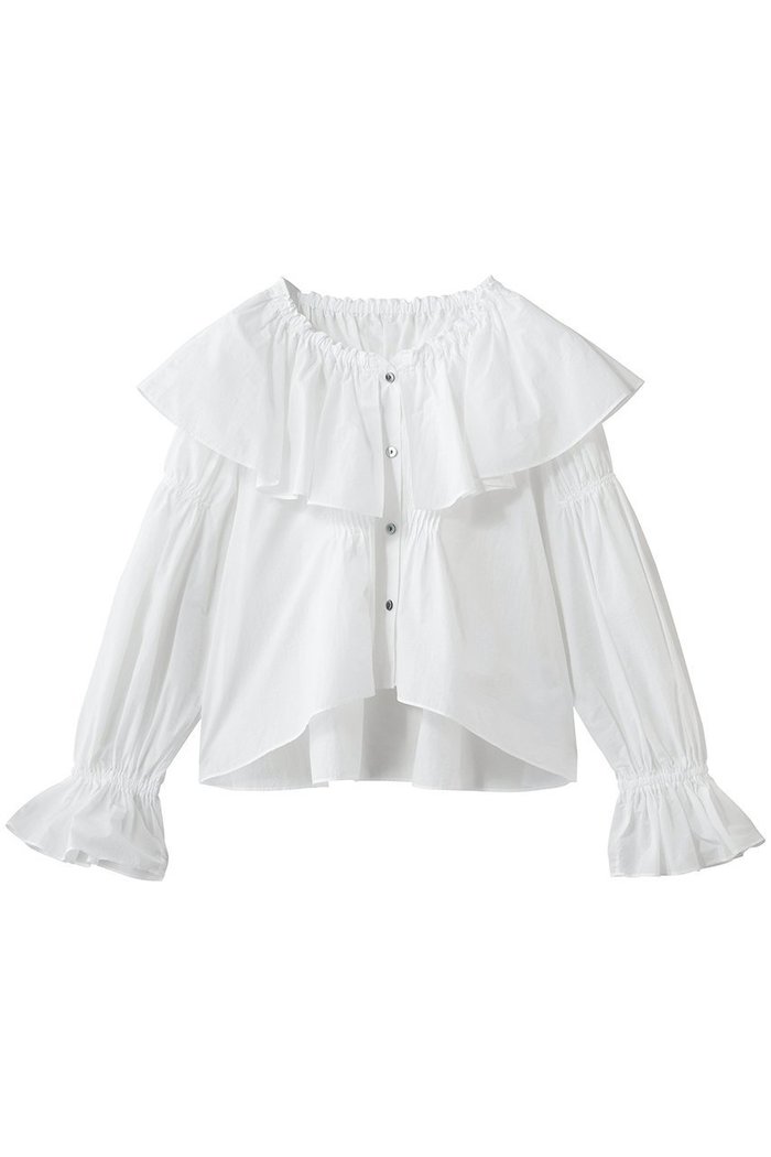 【ランバン オン ブルー/LANVIN en Bleu】のギャザーフリルブラウス インテリア・キッズ・メンズ・レディースファッション・服の通販 founy(ファニー) https://founy.com/ ファッション Fashion レディースファッション Fashion for Women トップス・カットソー Cut & Sew Tops シャツ・ブラウス・オフィスカジュアル Elegant Blouses & Button-Ups ギャザー Gathered, Ruffled スリーブ Sleeve, Long Sleeve / Short Sleeve デニム Denim, Jeans Material バランス Balance, Style Balance フリル Frill, Ruffle ロング Long, Long-Length エレガント 上品 Elegant |ID: prp329100004906239 ipo3291000000036734684