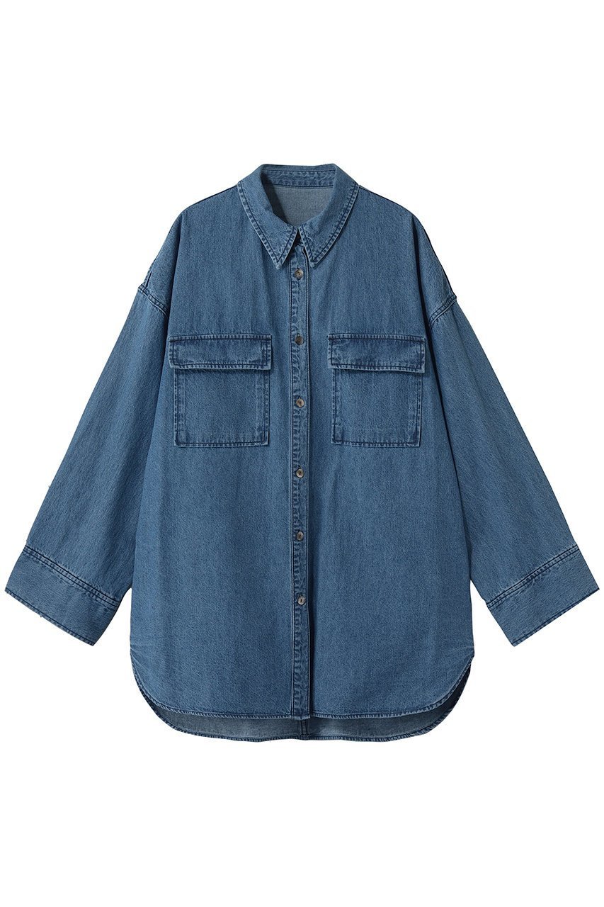 【ハー/HER.】のデニムシャツ インテリア・キッズ・メンズ・レディースファッション・服の通販 founy(ファニー) 　ファッション　Fashion　レディースファッション　Fashion for Women　トップス・カットソー　Cut & Sew Tops　シャツ・ブラウス・オフィスカジュアル　Elegant Blouses & Button-Ups　スリーブ　Sleeve, Long Sleeve / Short Sleeve　デニム　Denim, Jeans Material　ロング　Long, Long-Length　羽織　Haori, Light Jacket　インディゴ|ID: prp329100004906244 ipo3291000000036734731