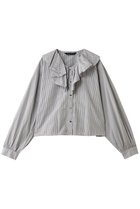 【ミズイロ インド/mizuiro ind】のcheck frill gather collar shirt シャツ gray|ID: prp329100004906261 ipo3291000000036734882