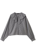 【ミズイロ インド/mizuiro ind】のcheck frill gather collar shirt シャツ black|ID: prp329100004906261 ipo3291000000036734883