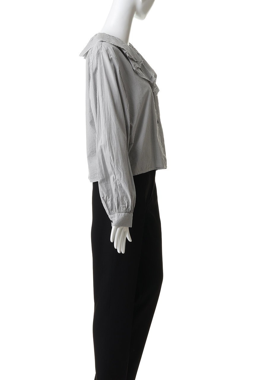 【ミズイロ インド/mizuiro ind】のcheck frill gather collar shirt シャツ 人気、トレンドファッション・服の通販 founy(ファニー) 　ファッション　Fashion　レディースファッション　Fashion for Women　トップス・カットソー　Cut & Sew Tops　シャツ・ブラウス・オフィスカジュアル　Elegant Blouses & Button-Ups　インナー　Innerwear　ギンガム　Gingham, Gingham Fabric　ジャケット　Jacket, Outerwear　スウェット / スエット　Sweatshirt, Sweatwear　スリーブ　Sleeve, Long Sleeve / Short Sleeve　チェック　Check, Plaid, Tartan　バランス　Balance, Style Balance　フェミニン　Feminine, Girly　フリル　Frill, Ruffle　ロング　Long, Long-Length　再入荷　Restock / Back in Stock　other-3|ID: prp329100004906261 ipo3291000000036734885