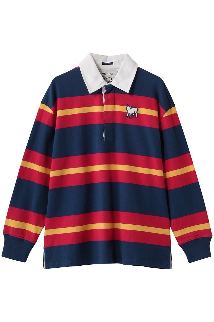 【マザー/MOTHER】のTHE LS HUDDLE ラムモチーフ ラガーシャツ (GOB) 人気、トレンドファッション・服の通販 founy(ファニー) 　ファッション　Fashion　レディースファッション　Fashion for Women　トップス・カットソー　Cut & Sew Tops　シャツ・ブラウス・オフィスカジュアル　Elegant Blouses & Button-Ups　ポロシャツ・きれいめカジュアル　Smart-Casual Polo Tops　おすすめ　Recommended / Our Picks　ショルダー　Shoulder, Shoulder Strap　ストライプ　Stripe, Striped Pattern　スポーティ　Sporty, Casual Athletic　デニム　Denim, Jeans Material　トレンド　Trend, Trending Now　ドロップ　Drop Shoulder, Dropped Style　パッチ　Patch, Appliqué　ボックス　Boxy, Box Shape　ポロシャツ　Polo Shirt, Collared Tee　モチーフ　Motif, Design Theme　リラックス　Relax, Relaxed Fit　レース　Lace, Lace Fabric　今季　This Season, Current Season　 other-1|ID: prp329100004906267 ipo3291000000036734928