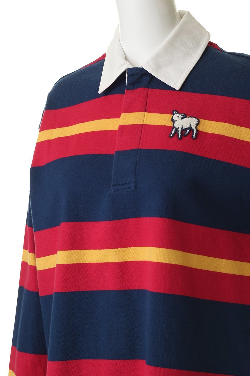 【マザー/MOTHER】のTHE LS HUDDLE ラムモチーフ ラガーシャツ (GOB) 人気、トレンドファッション・服の通販 founy(ファニー) 　ファッション　Fashion　レディースファッション　Fashion for Women　トップス・カットソー　Cut & Sew Tops　シャツ・ブラウス・オフィスカジュアル　Elegant Blouses & Button-Ups　ポロシャツ・きれいめカジュアル　Smart-Casual Polo Tops　おすすめ　Recommended / Our Picks　ショルダー　Shoulder, Shoulder Strap　ストライプ　Stripe, Striped Pattern　スポーティ　Sporty, Casual Athletic　デニム　Denim, Jeans Material　トレンド　Trend, Trending Now　ドロップ　Drop Shoulder, Dropped Style　パッチ　Patch, Appliqué　ボックス　Boxy, Box Shape　ポロシャツ　Polo Shirt, Collared Tee　モチーフ　Motif, Design Theme　リラックス　Relax, Relaxed Fit　レース　Lace, Lace Fabric　今季　This Season, Current Season　other-5|ID: prp329100004906267 ipo3291000000036734933