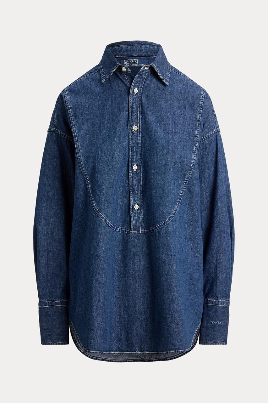 【ラルフローレン/RALPH LAUREN】の【POLO RALPH LAUREN】デニム タキシード シャツ 人気、トレンドファッション・服の通販 founy(ファニー) 　ファッション　Fashion　レディースファッション　Fashion for Women　トップス・カットソー　Cut & Sew Tops　シャツ・ブラウス・オフィスカジュアル　Elegant Blouses & Button-Ups　ウォッシュ　Washed Finish　クラシック　Classic, Timeless Style　ショルダー　Shoulder, Shoulder Strap　スリーブ　Sleeve, Long Sleeve / Short Sleeve　デニム　Denim, Jeans Material　ドロップ　Drop Shoulder, Dropped Style　リラックス　Relax, Relaxed Fit　ロング　Long, Long-Length　 other-1|ID: prp329100004906270 ipo3291000000036734951