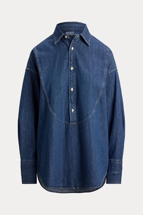 【ラルフローレン/RALPH LAUREN】 【POLO RALPH LAUREN】デニム タキシード シャツ大人の最旬トレンドファッション＆コーディネート founy(ファウニー) ファッション Fashion レディースファッション Fashion for Women トップス・カットソー Cut & Sew Tops シャツ・ブラウス・オフィスカジュアル Elegant Blouses & Button-Ups ウォッシュ Washed Finish クラシック Classic, Timeless Style ショルダー Shoulder, Shoulder Strap スリーブ Sleeve, Long Sleeve / Short Sleeve デニム Denim, Jeans Material ドロップ Drop Shoulder, Dropped Style リラックス Relax, Relaxed Fit ロング Long, Long-Length 再入荷 Restock / Back in Stock |ID:prp329100004906270
