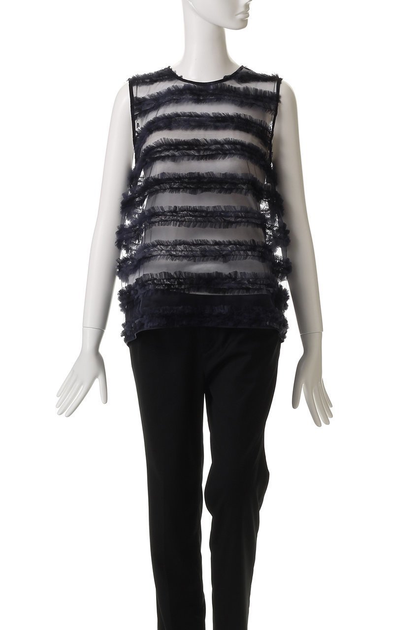 【ジェイドット/j.】のチュールジャカードスリーブレスブラウス 人気、トレンドファッション・服の通販 founy(ファニー) 　ファッション　Fashion　レディースファッション　Fashion for Women　トップス・カットソー　Cut & Sew Tops　キャミソール&ノースリーブ　Camisoles & Sleeveless Tops　シャツ・ブラウス・オフィスカジュアル　Elegant Blouses & Button-Ups　おすすめ　Recommended / Our Picks　シンプル　Simple, Minimal　ジャカード／ジャガード　Jacquard, Woven Pattern　ジャケット　Jacket, Outerwear　スラックス　Slacks, Dress Pants　チュール　Tulip, Tulip Motif　デニム　Denim, Jeans Material　ノースリーブ　Sleeveless, No-Sleeve　other-2|ID: prp329100004906277 ipo3291000000036735012