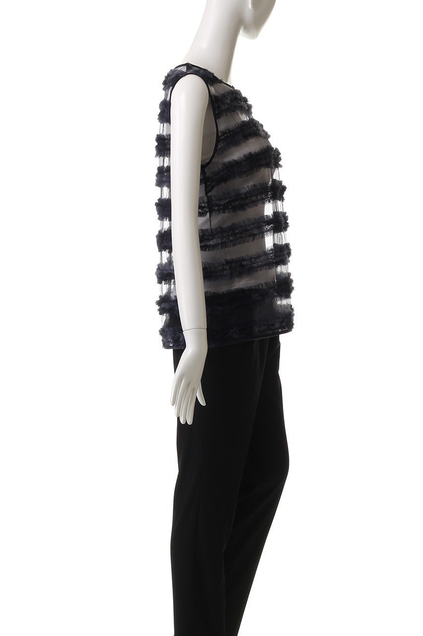 【ジェイドット/j.】のチュールジャカードスリーブレスブラウス 人気、トレンドファッション・服の通販 founy(ファニー) 　ファッション　Fashion　レディースファッション　Fashion for Women　トップス・カットソー　Cut & Sew Tops　キャミソール&ノースリーブ　Camisoles & Sleeveless Tops　シャツ・ブラウス・オフィスカジュアル　Elegant Blouses & Button-Ups　おすすめ　Recommended / Our Picks　シンプル　Simple, Minimal　ジャカード／ジャガード　Jacquard, Woven Pattern　ジャケット　Jacket, Outerwear　スラックス　Slacks, Dress Pants　チュール　Tulip, Tulip Motif　デニム　Denim, Jeans Material　ノースリーブ　Sleeveless, No-Sleeve　other-3|ID: prp329100004906277 ipo3291000000036735013