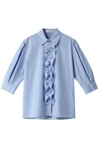 【ジェイドット/j.】の細番手コットン2WAYフリルブラウス サックス|ID: prp329100004906279 ipo3291000000036735030