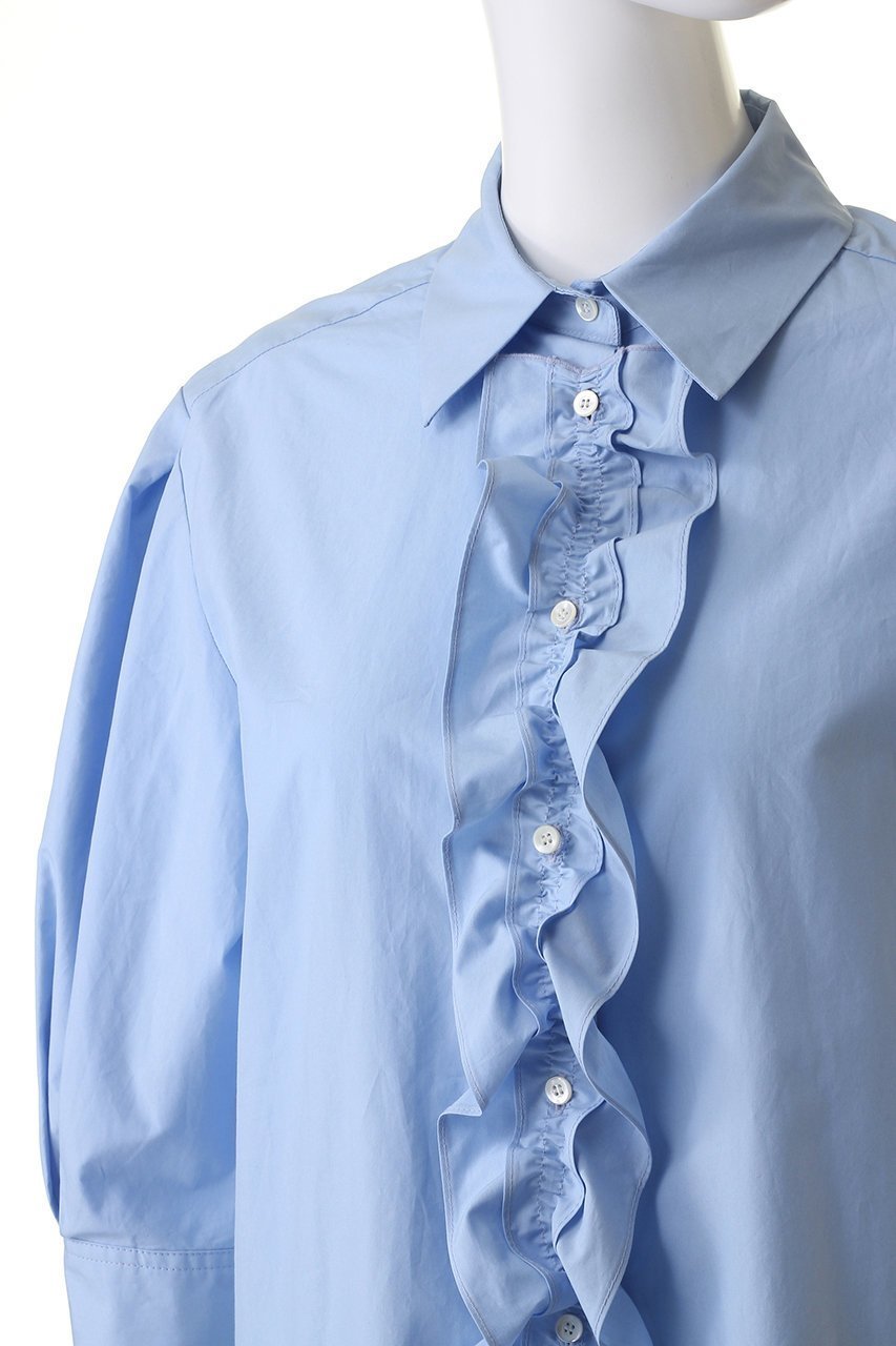 【ジェイドット/j.】の細番手コットン2WAYフリルブラウス 人気、トレンドファッション・服の通販 founy(ファニー) 　ファッション　Fashion　レディースファッション　Fashion for Women　トップス・カットソー　Cut & Sew Tops　シャツ・ブラウス・オフィスカジュアル　Elegant Blouses & Button-Ups　シンプル　Simple, Minimal　スリーブ　Sleeve, Long Sleeve / Short Sleeve　フリル　Frill, Ruffle　ブロード　Broadcloth, Fine Cotton　ロング　Long, Long-Length　エレガント 上品　Elegant　other-5|ID: prp329100004906279 ipo3291000000036735034