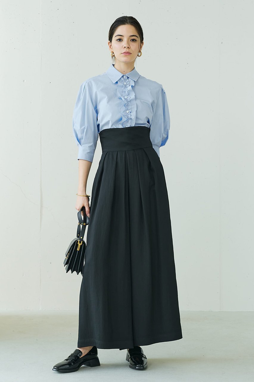 【ジェイドット/j.】の細番手コットン2WAYフリルブラウス 人気、トレンドファッション・服の通販 founy(ファニー) 　ファッション　Fashion　レディースファッション　Fashion for Women　トップス・カットソー　Cut & Sew Tops　シャツ・ブラウス・オフィスカジュアル　Elegant Blouses & Button-Ups　シンプル　Simple, Minimal　スリーブ　Sleeve, Long Sleeve / Short Sleeve　フリル　Frill, Ruffle　ブロード　Broadcloth, Fine Cotton　ロング　Long, Long-Length　エレガント 上品　Elegant　other-8|ID: prp329100004906279 ipo3291000000036735037