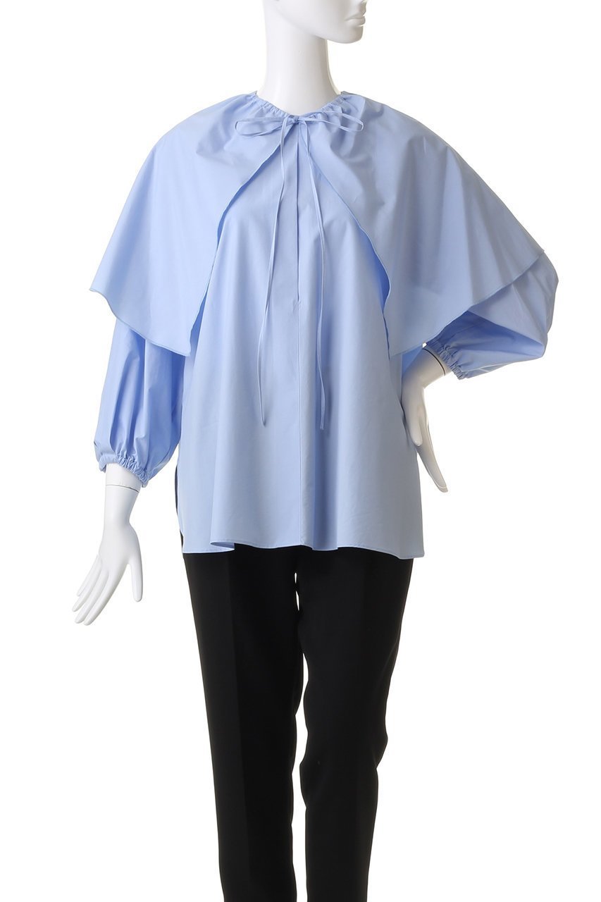 【ジェイドット/j.】の細番手コットンケープブラウス 人気、トレンドファッション・服の通販 founy(ファニー) 　ファッション　Fashion　レディースファッション　Fashion for Women　トップス・カットソー　Cut & Sew Tops　シャツ・ブラウス・オフィスカジュアル　Elegant Blouses & Button-Ups　コーティング　Coating, Coated Finish　シンプル　Simple, Minimal　スリーブ　Sleeve, Long Sleeve / Short Sleeve　ロング　Long, Long-Length　ビジネス 仕事 通勤　Business / Work / Commuting　other-2|ID: prp329100004906280 ipo3291000000036735041