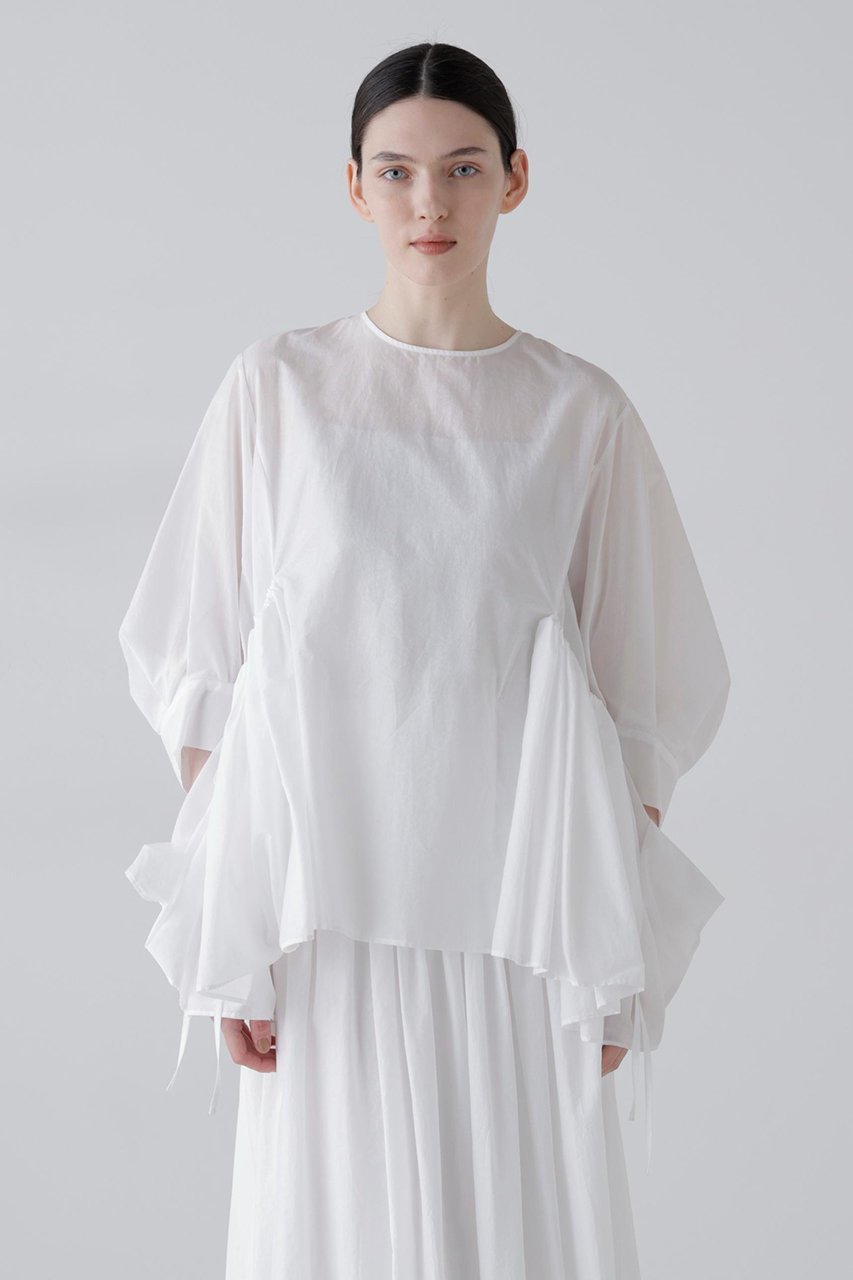 【アドーア/ADORE】のナイロンコットンタフタブラウス インテリア・キッズ・メンズ・レディースファッション・服の通販 founy(ファニー) ファッション Fashion レディースファッション Fashion for Women トップス・カットソー Cut & Sew Tops シャツ・ブラウス・オフィスカジュアル Elegant Blouses & Button-Ups ギャザー Gathered, Ruffled ショート Short, Short Length スリーブ Sleeve, Long Sleeve / Short Sleeve タフタ Taffeta, Structured Fabric フェミニン Feminine, Girly エレガント 上品 Elegant 夏 Summer 春 Spring S/S・春夏 SS, Spring/Summer, Warm Season ホワイト|ID: prp329100004906282 ipo3291000000036735058