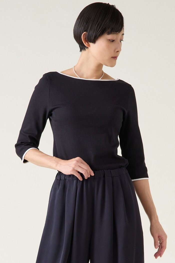 【マルティニーク/martinique】のバイカラーパイピングプルオーバー インテリア・キッズ・メンズ・レディースファッション・服の通販 founy(ファニー) https://founy.com/ ファッション Fashion レディースファッション Fashion for Women トップス・カットソー Cut & Sew Tops シャツ・ブラウス・オフィスカジュアル Elegant Blouses & Button-Ups ロングTシャツ・Tシャツ Longline T-Shirts & Tees カジュアルプルオーバー・ニットトップス Pullovers & Knit Tops / Casual Pullovers カットソー・ベーシックTシャツ Cut-and-Sewn Tops / Stretch Tees & Basics おすすめ Recommended / Our Picks インナー Innerwear カットソー Cut and Sewn Top クラシカル Classical, Vintage-Inspired ショート Short, Short Length ジャケット Jacket, Outerwear ストレッチ Stretch, Stretchy Fabric スリーブ Sleeve, Long Sleeve / Short Sleeve テレコ Ribbed, Rib Stitch 夏 Summer 春 Spring 無地 Plain, Solid Color |ID: prp329100004906284 ipo3291000000036735077